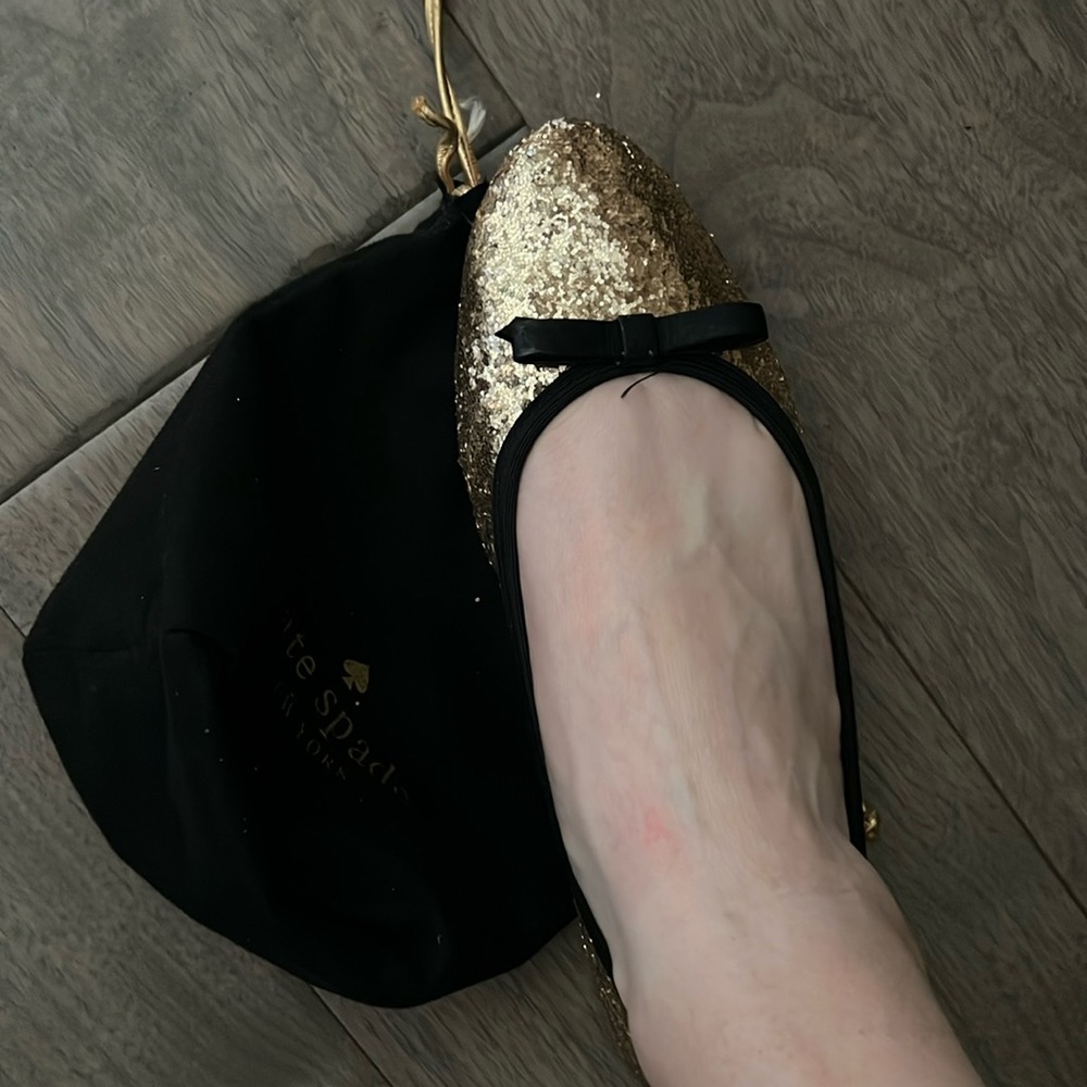 Kate spade packable glitter ballet shoes. Not in perfect condition but clean